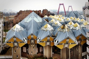 Квадратные дома в Роттердаме. Нидерланды