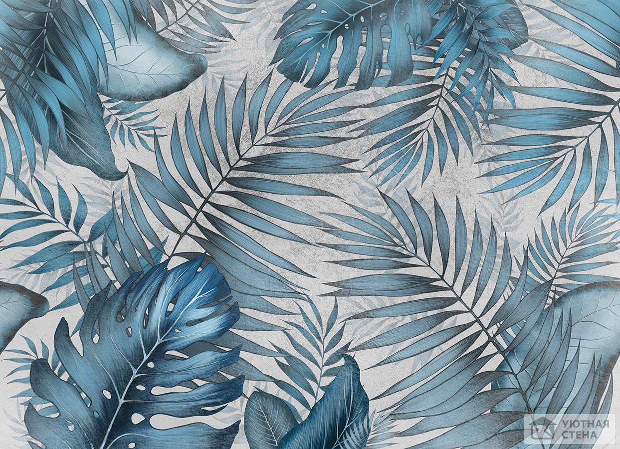 Синие листья пальмы