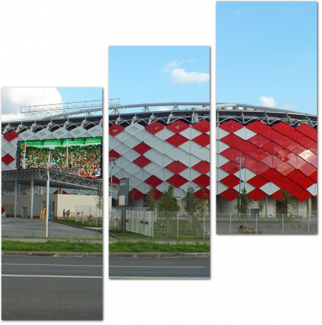 Вид с дороги на стадион Спартака Открытие Арена