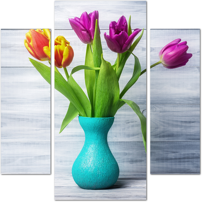 Тюльпаны в бирюзовой вазе
