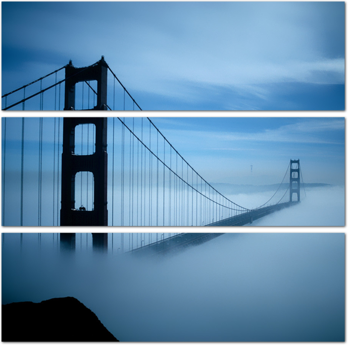 Мост Золотые ворота в синем тумане, Сан-Франциско, США