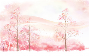 Розовый пейзаж
