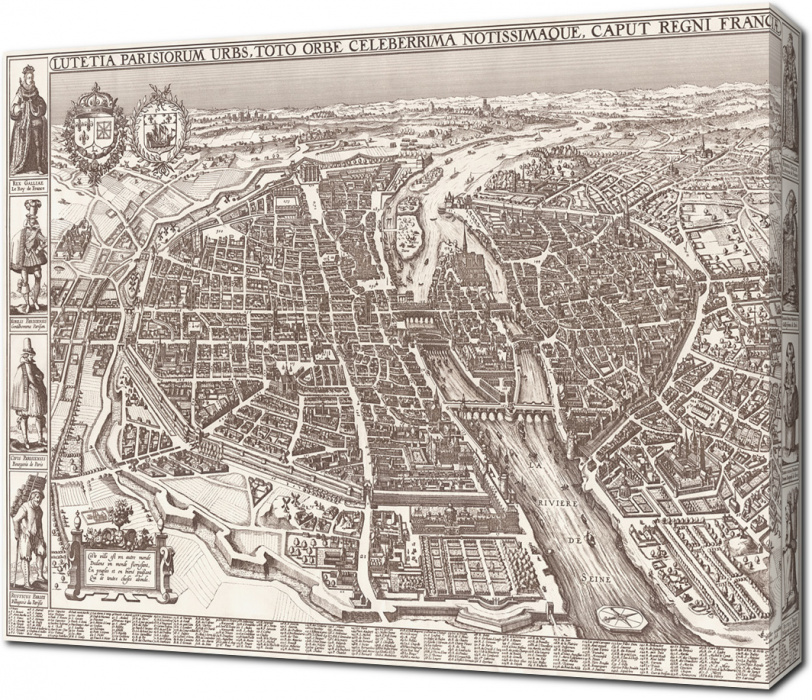 Карта Парижа. 1618 год