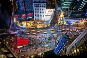 Вид сверху на Таймс-сквер. Нью-Йорк