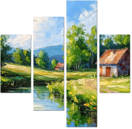 Яркий сельский пейзаж