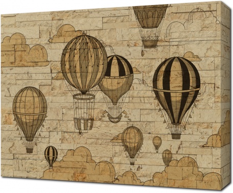 Воздушные шары на рельефной стене