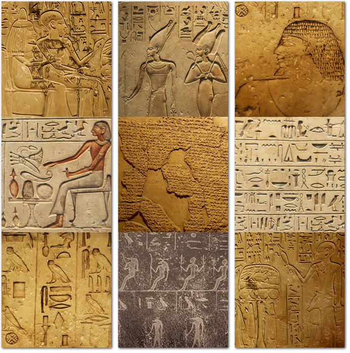 Фон с древними рисунками Египта на камне