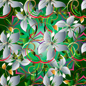 Белые лилии на зеленом фоне