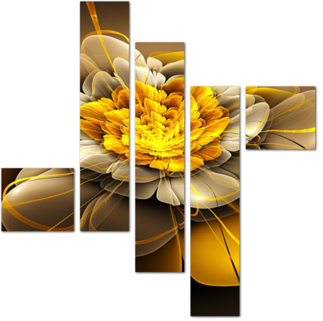Золотой фрактальный цветок