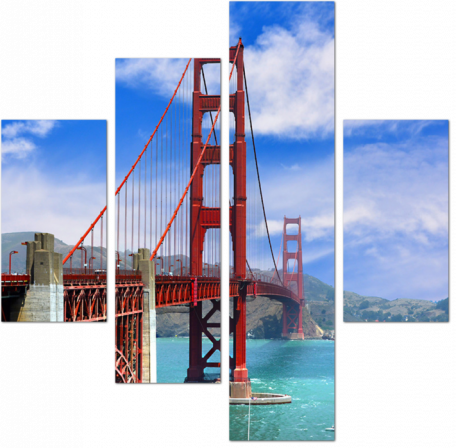 Мост Золотые ворота в летнее время в Сан-Франциско