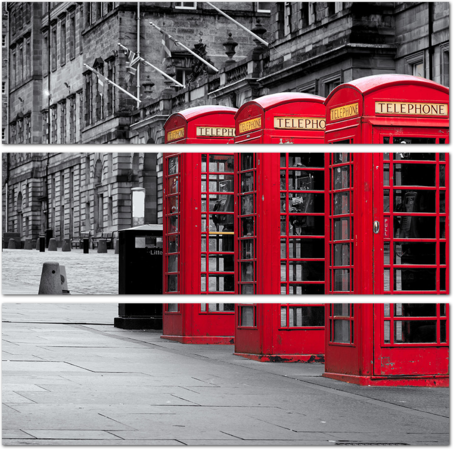 Красные телефонные будки в Эдинбурге, Шотландия