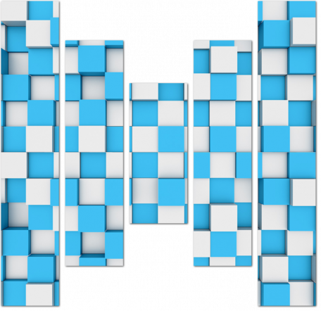 Сине-белые кубы 3D