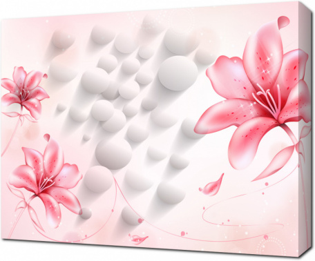 3D розовые лилии с шарами