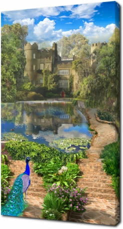 Пруд у каменного замка