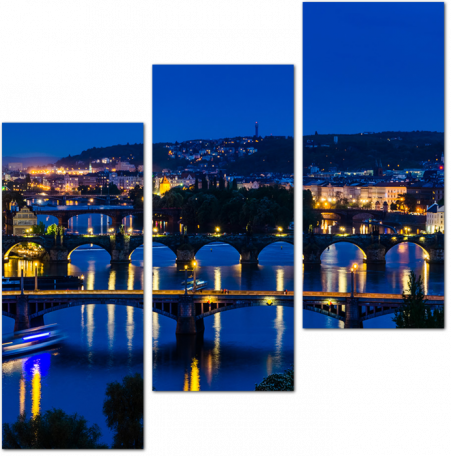 Ночная Прага. Чехия