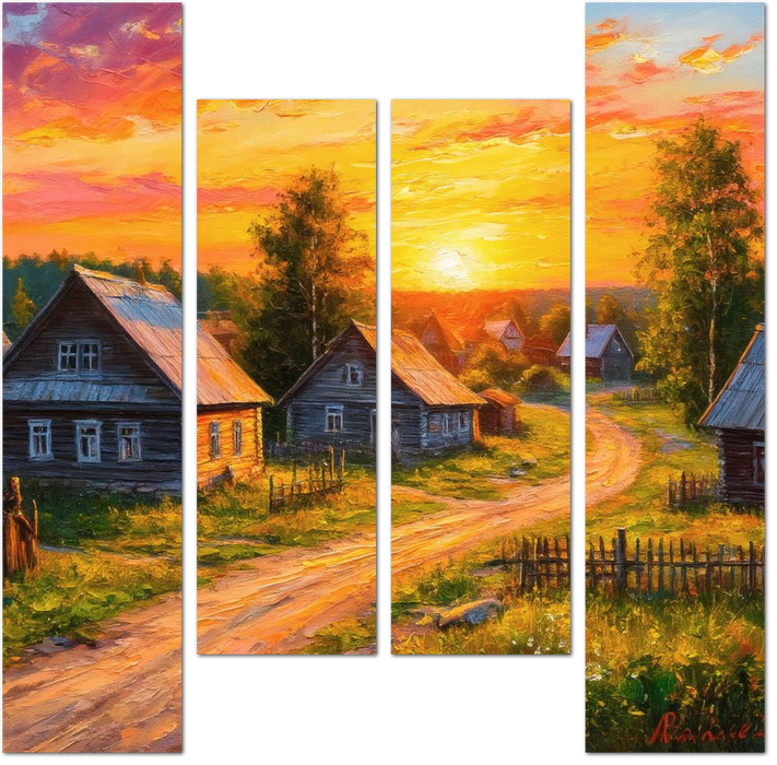 Летний вечер живопись