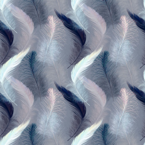 Белые переливающиеся перья на темном фоне
