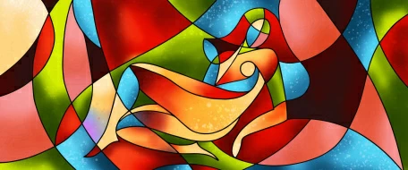 Абстракция в витражном стиле