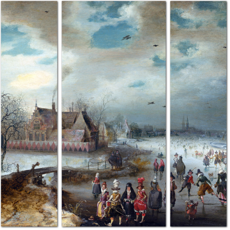 Адам ван Брин — Катание на коньках по замерзшей реке Амстел