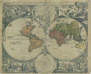 Карта мира. 1658 год