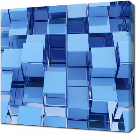 Стеклянные синие кубики 3D