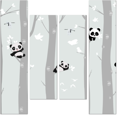 Маленькие панды на деревьях