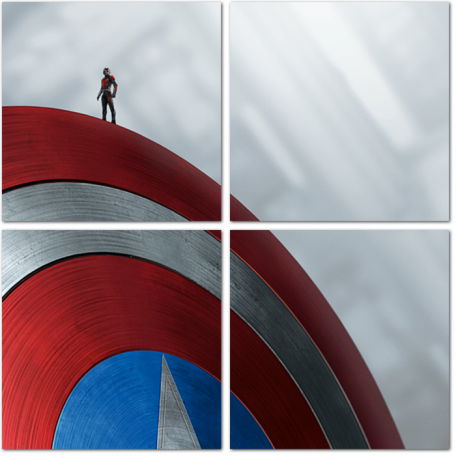 Человек-муравей и щит Капитана Америка