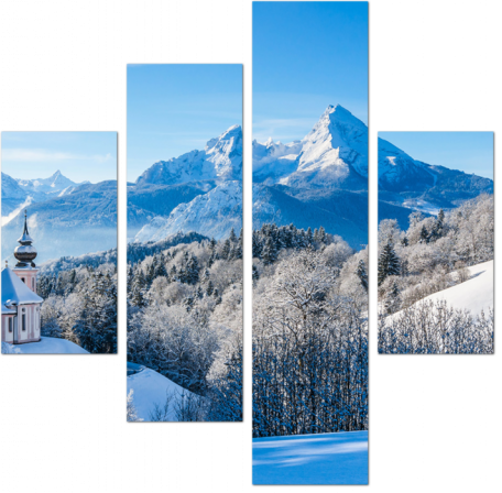 Зимний пейзаж Баварских Альп