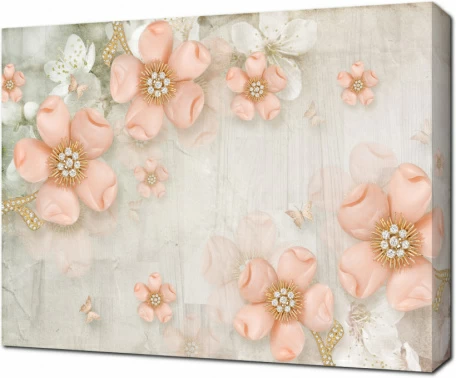 3D цветы с драгоценными камнями