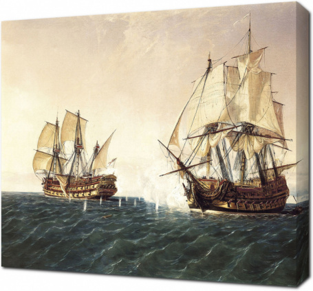 Битва испанских и британских кораблей