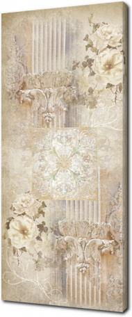 Нежная фреска с цветами и колоннами