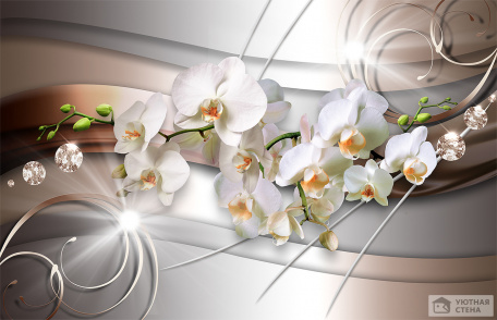 Ветка орхидеи украшенная узорами