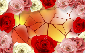 3D пол Розы с росой