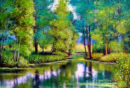 Цветущая лесная река