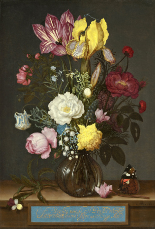 Амброзий Бошерт Старший — Букет цветов в стеклянной вазе