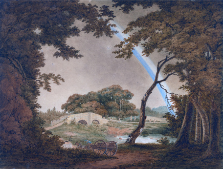 Джозеф Райт из Дерби — Пейзаж с радугой, вид вблизи Честерфилда