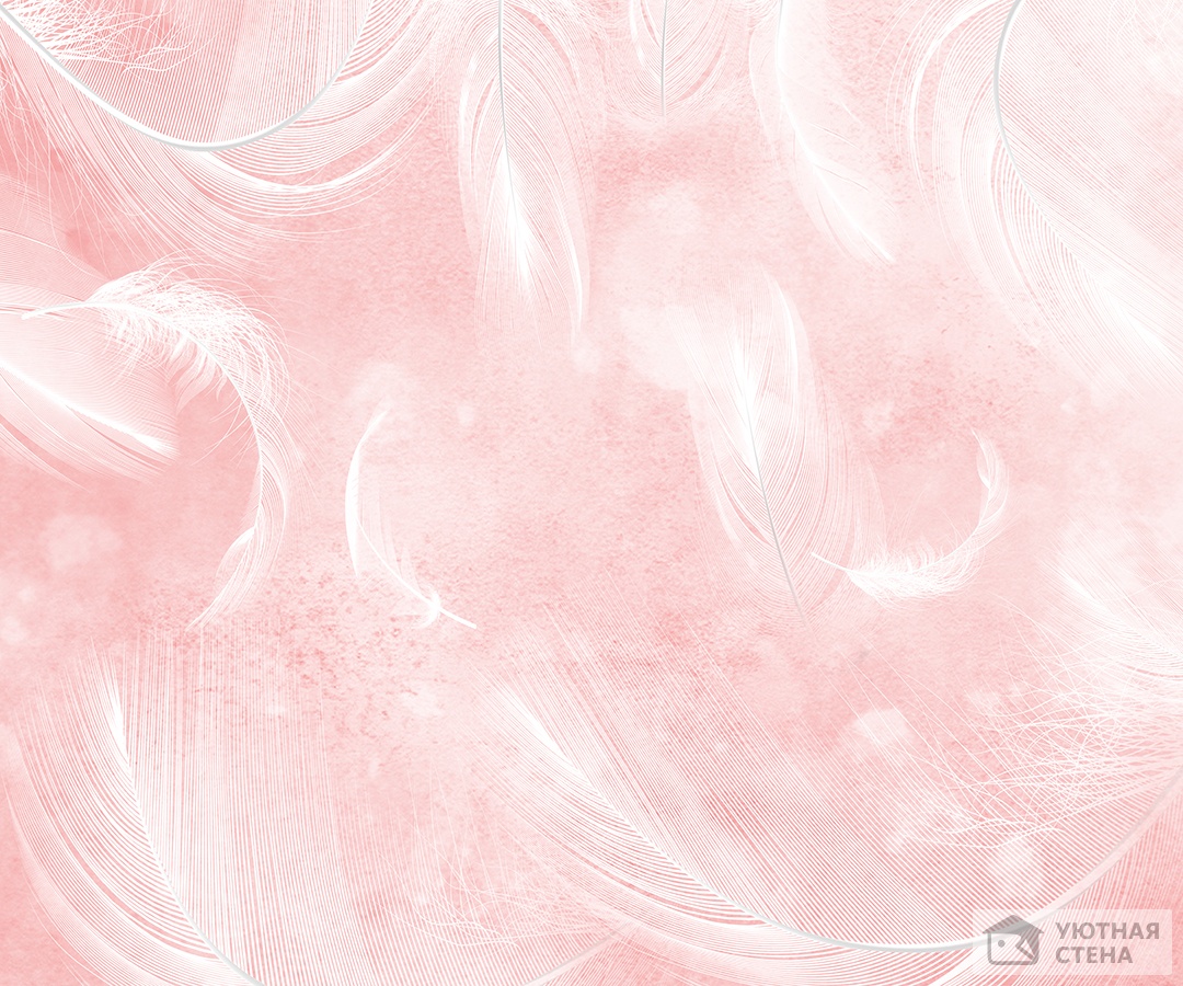 Невесомые перья на нежном розовом фоне
