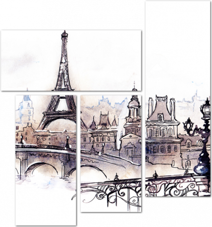 Акварельный Париж и его архитектура