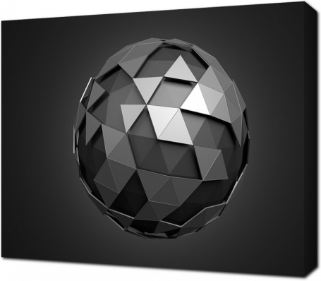 Черный шар 3D из треугольников