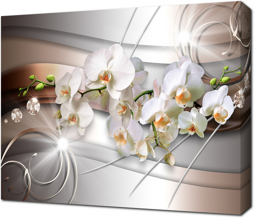 Ветка орхидеи украшенная узорами