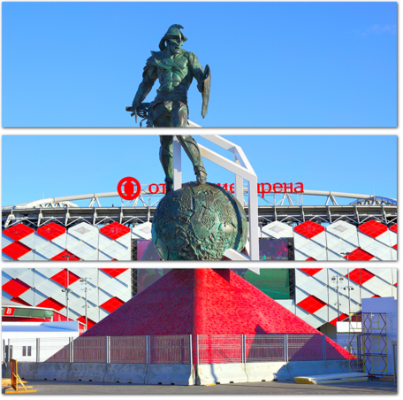 Гладиатор Спартак перед стадионом Открытие Арена