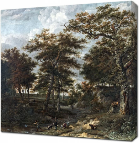 Адриан Хендриксс Вербум — Пейзаж с охотниками