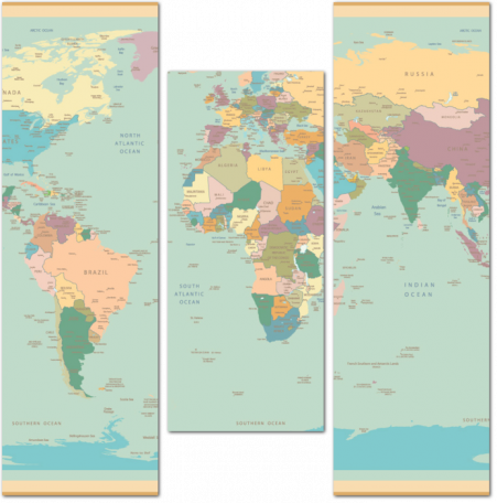 Карта мира с высокой детализацией
