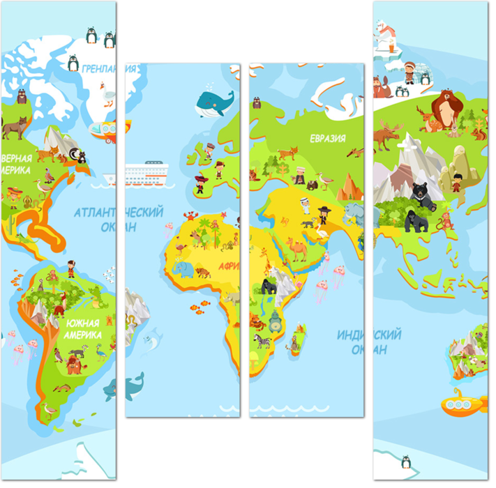 Познавательная карта мира для детей