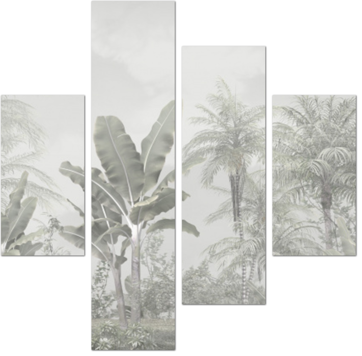 Панорама с пушистыми пальмами
