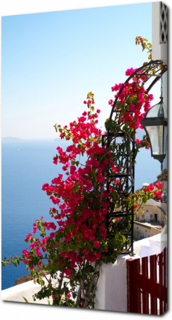 Балкон, украшенный цветами