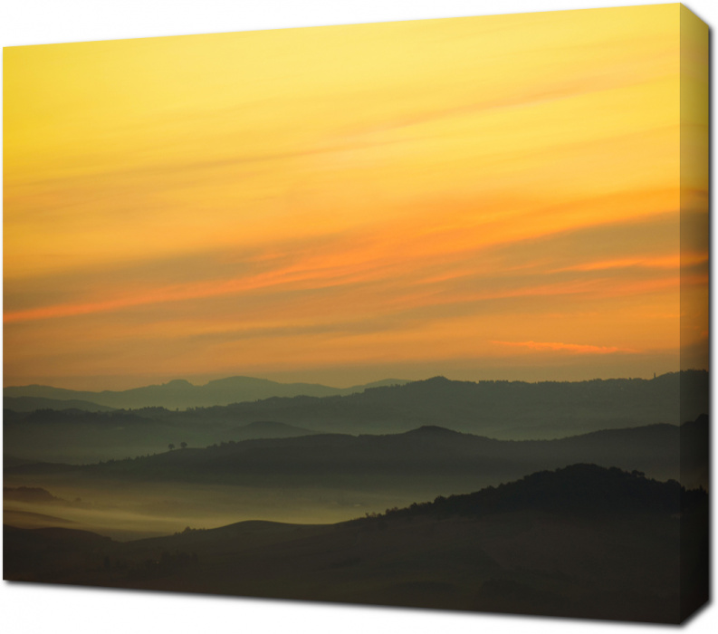 Картина на холсте Желтое небо над горами: - Арт. 150688 | Купить в  интернет-магазине - Уютная стена