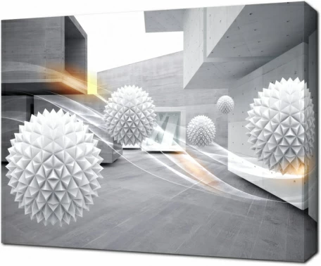 3D композиция с  сияющими линиями