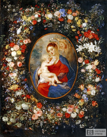 Питер Пауль Рубенс - Мадонна с Младенцем в цветочной гирлянде