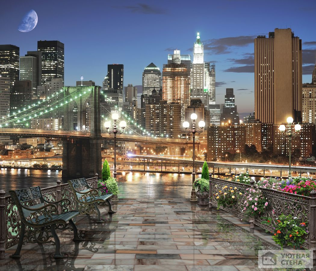 Вечерний пейзаж с Бруклинским мостом
